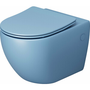 Унитаз подвесной безободковый Grossman Color с сиденьем микролифт, голубой матовый (GR-4411BSMS) унитаз компакт безободковый grossman color с сиденьем микролифт белый gr 4480s