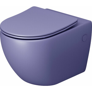 Унитаз подвесной безободковый Grossman Color с сиденьем микролифт, фиолетовый матовый (GR-4411LIMS) унитаз компакт безободковый grossman color с сиденьем микролифт белый gr 4480s