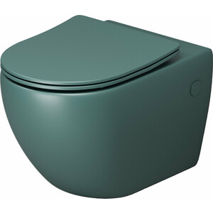 Унитаз подвесной безободковый Grossman Color с сиденьем микролифт, зеленый матовый (GR-4411OLMS) унитаз компакт безободковый grossman color с сиденьем микролифт белый gr 4480s