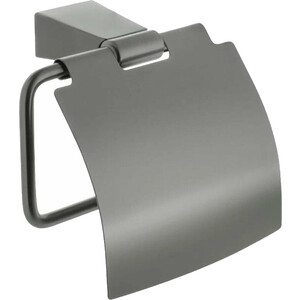 Держатель туалетной бумаги Fixsen Trend Graphite с крышкой, черный графит (FX-98010) мыльница fixsen trend graphite fx 98008 подвесная стекло сталь графит