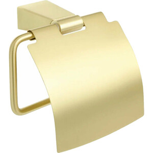 Держатель туалетной бумаги Fixsen Trend Gold с крышкой, матовое золото (FX-99010) планка fixsen trend gold с 5 крючками матовое золото fx 99005 5