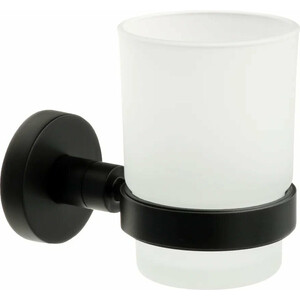 Стакан для ванной Fixsen Comfort Black черный матовый/стекло матовое (FX-86006) мыльница fixsen comfort black матовый стекло матовое fx 86008