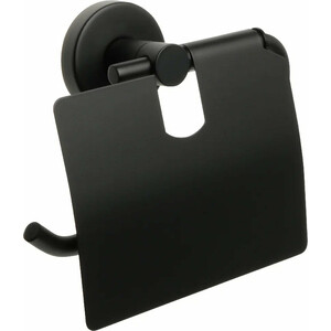 Держатель туалетной бумаги Fixsen Comfort Black с крышкой, черный матовый (FX-86010) крючок fixsen comfort black матовый fx 86005