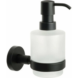 Дозатор для жидкого мыла Fixsen Comfort Black черный матовый/стекло матовое (FX-86012) крючок fixsen comfort black матовый fx 86005