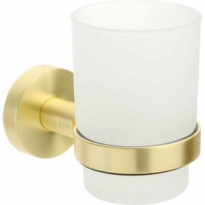 Стакан для ванной Fixsen Comfort Gold золото-сатин/стекло матовое (FX-87006) крючок fixsen comfort gold золото сатин fx 87005