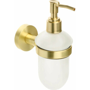 Дозатор для жидкого мыла Fixsen Comfort Gold золото-сатин/стекло матовое (FX-87012) полотенцедержатель fixsen comfort gold кольцо золото сатин fx 87011