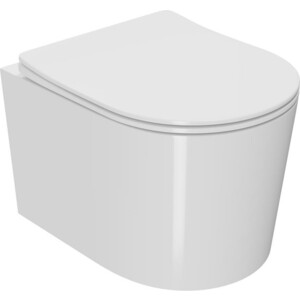 Унитаз подвесной безободковый Point Веста с сиденьем микролифт, белый (PN41701) унитаз компакт оскольская керамика элисса с сиденьем микролифт белый 4603764564021