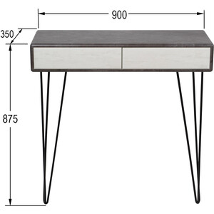 Стол-консоль Мебелик Телфорд серый бетон/белый бетон (П0005130)
