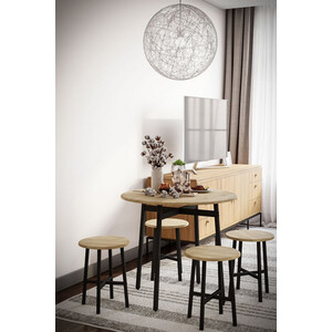 Стол обеденный Мебелик Кросс дуб сонома (П0005979) наружный обеденный стол прямоугольный 180x90x75 см тик