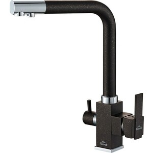 Смеситель для кухни ZorG Steel Hammer с подключением фильтра, черный матовый/хром (SH 805 BLACK CR)
