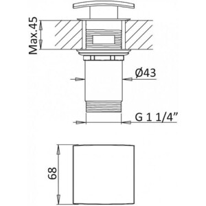 Смеситель для раковины Cezares Porta с донным клапаном, Sunrise (PORTA-LC-SR)