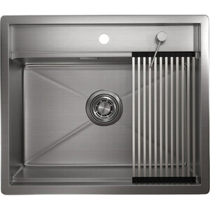 Кухонная мойка Granula KS-6051 с дозатором и ролл-матом, сталь сатин смеситель для кухни iddis kitchen line нержавеющая сталь k05stl0i05