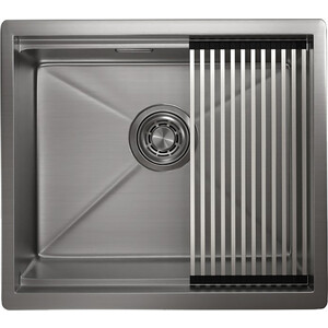 Кухонная мойка Granula KS-5045U с дозатором и ролл-матом, сталь сатин мойка кухонная aflorn af95043 врезная s 3 0 и 0 8 мм 50х43х20 см сифон сатин