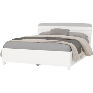 Кровать - 1600 Гранд Кволити 4-22906 (МИЛАНА) с встроенным основанием Белый / Серый (ML876880080) кровать высокая надувная со встроенным электронасосом avenli 203 157 47 см 24042eu
