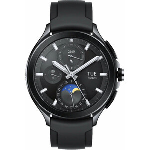 Умные часы Xiaomi Watch 2 Pro-Bluetooth Black Case with Black Fluororubber Strap M2234W1 (BHR7211GL) часы термогигрометр xiaomi