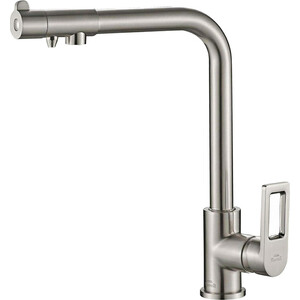 Смеситель для кухни ZorG Steel Hammer SH 572 SATIN с подключением фильтра, сатин смеситель для ванны belbagno nova напольный сатин nov fmt in