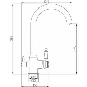 Смеситель для кухни ZorG Steel Hammer SH 723 SATIN с подключением фильтра, сатин
