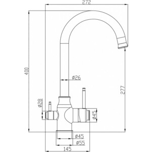 Смеситель для кухни ZorG Steel Hammer SH 763 CR с подключением фильтра, хром
