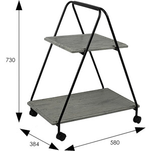 Стол сервировочный Мебелик Милн черный/серый шпат (П0006818)