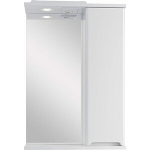 Зеркальный шкаф Sanstar Адель 50х75 с подсветкой, белый (406.1-2.4.1.) зеркальный шкаф de aqua алюминиум 80х76 5 с подсветкой 261759