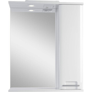 Зеркальный шкаф Sanstar Уника 60х75 с подсветкой, белый (370.1-2.4.1.)