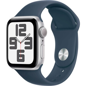 фото Смарт-часы apple watch se 2023 a2723 44мм oled корп.серебристый sport band рем.синий разм.брасл.:160-210мм (mree3ll/a)