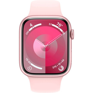 Смарт-часы Apple Watch Series 9 A2978 41мм OLED корп.розовый Sport Band рем.светло-розовый разм.брасл.:150-200мм (MR943LL/A) lokmat appllp 4 pro 1 6 дюймовый сенсорный экран 400x400 4g full netcom smart watch