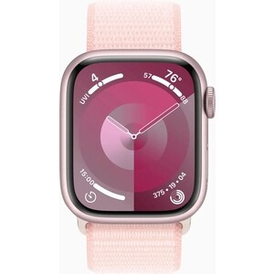 фото Смарт-часы apple watch series 9 a2978 41мм oled корп.розовый sport loop рем.светло-розовый разм.брасл.:130-200мм (mr953ll/a)