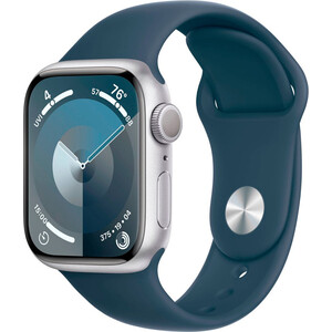 Смарт-часы Apple Watch Series 9 A2978 41мм OLED корп.серебристый Sport Band рем.синий разм.брасл.:130-180мм (MR903LL/A) MR903LL/A Watch Series 9 A2978 41мм OLED корп.серебристый Sport Band рем.синий разм.брасл.:130-180мм (MR903LL/ - фото 2