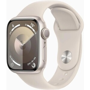 Смарт-часы Apple Watch Series 9 A2978 41мм OLED корп.сияющая звезда Sport Band рем.сияющая звезда разм.брасл.:150-200мм (MR8U3LL/A) MR8U3LL/A - фото 2