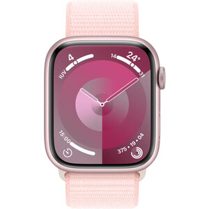 Смарт-часы Apple Watch Series 9 A2980 45мм OLED корп.розовый Sport Loop рем.светло-розовый разм.брасл.:145-220мм (MR9J3LL/A) смарт часы samsung galaxy watch 6 40мм 1 3 amoled корп графитовый рем графитовый sm r930nzkacis