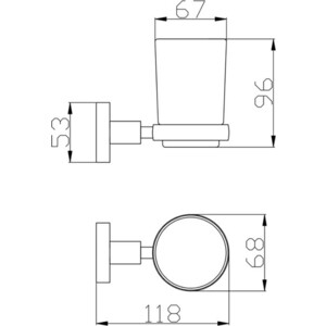 Стакан для ванной Rav Slezak Colorado хром/стекло матовое (COA0201)
