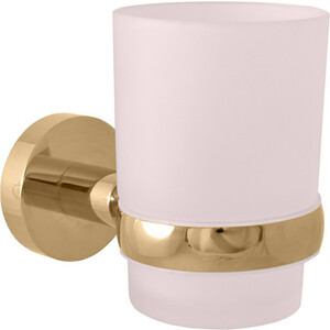Стакан для ванной Rav Slezak Colorado золото/стекло матовое (COA0201Z) держатель туалетной бумаги rav slezak colorado без крышки золото coa0401z