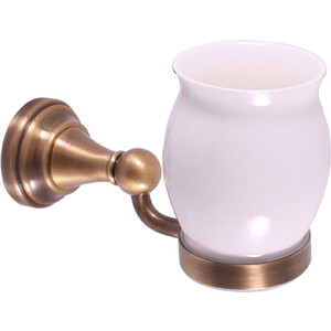 стакан для ванной timo nelson антик 160031 02 Стакан для ванной Rav Slezak Morava бронза/белый (MKA0201SM)