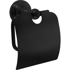 Держатель туалетной бумаги Rav Slezak Morava с крышкой, черный матовый (MKA0400CMAT) держатель туалетной бумаги grohe essentials с крышкой 40367001