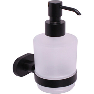 фото Дозатор для жидкого мыла rav slezak yukon черный матовый/стекло матовое (yua0303cmat)