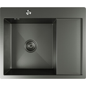Кухонная мойка Mixline Pro 60х50 левая, черный графит (4610211009424) кухонная мойка mixline pro 45х45 графит 4630099745634