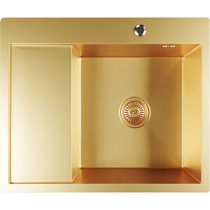 Кухонная мойка Mixline Pro 60х50 правая, золото (4610211009431) петля для деревянных дверей avers 100х75х2 5 мм правая 5 b g r 30707 с подшипником золото