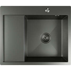 Кухонная мойка Mixline Pro 60х50 правая, черный графит (4610211009455) правая врезная овальная кухонная мойка kaiser