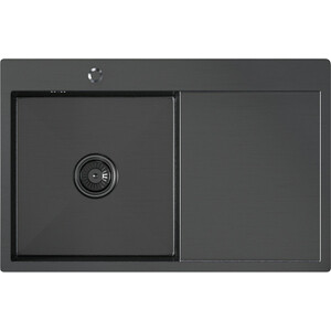 Кухонная мойка Mixline Pro 78х50 левая, черный графит (4610211009387) смеситель для кухни omoikiri sinto 2 plus gb bl с подключением фильтра графит черный 4994377