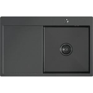 Кухонная мойка Mixline Pro 78х50 правая, черный графит (4610211009394) петля врезная для деревянных дверей apecs 100х70х3 мм правая b steel grf r 23237 с подшипником графит