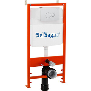 Инсталляция для унитаза BelBagno BB026 с белой глянцевой клавишей (BB026/BB082BL) инсталляция для унитазов belbagno