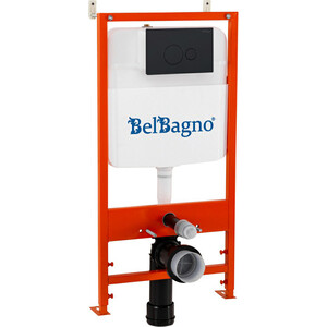 Инсталляция для унитаза BelBagno BB026 с черной матовой клавишей (BB026/BB084NERO) инсталляция для унитаза belbagno bb026