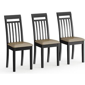 Три стула Мебель-24 Гольф-11 разборных, цвет венге, обивка ткань атина коричневая (1028324) два стула мебель 24 гольф 11 разборных орех обивка ткань атина коричневая 1028320