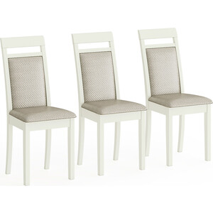 Три стула Мебель-24 Гольф-12 разборных, цвет слоновая кость, обивка ткань атина бежевая (1028327)