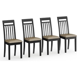 Четыре стула Мебель-24 Гольф-11 разборных, цвет венге, обивка ткань атина коричневая (1028329) два стула мебель 24 гольф 11 разборных орех обивка ткань атина коричневая 1028320