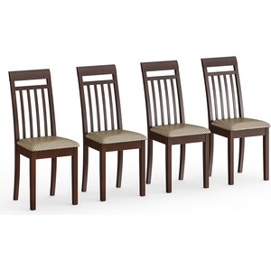 Четыре стула Мебель-24 Гольф-11 разборных, цвет орех, обивка ткань атина коричневая (1028330) стул мебель 24 гольф 15 слоновая кость обивка ткань атина бежевая