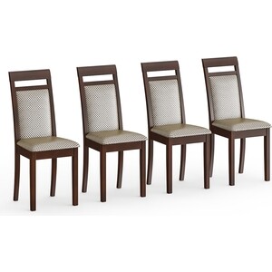Четыре стула Мебель-24 Гольф-12 разборных, цвет орех, обивка ткань руми 812/8 (1028331) три стула мебель 24 гольф 14 разборных венге деревянное сиденье венге 1028328