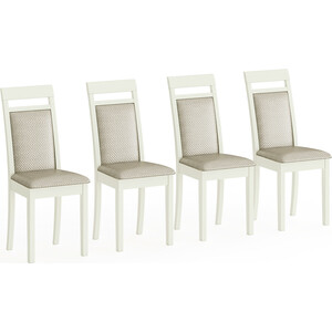 Четыре стула Мебель-24 Гольф-12 разборных, цвет слоновая кость, обивка ткань атина бежевая (1028332) стул мебель 24 гольф 8 венге обивка ткань атина капучино