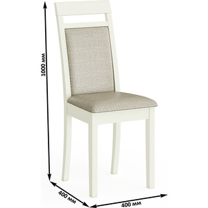 Четыре стула Мебель-24 Гольф-12 разборных, цвет слоновая кость, обивка ткань атина бежевая (1028332)